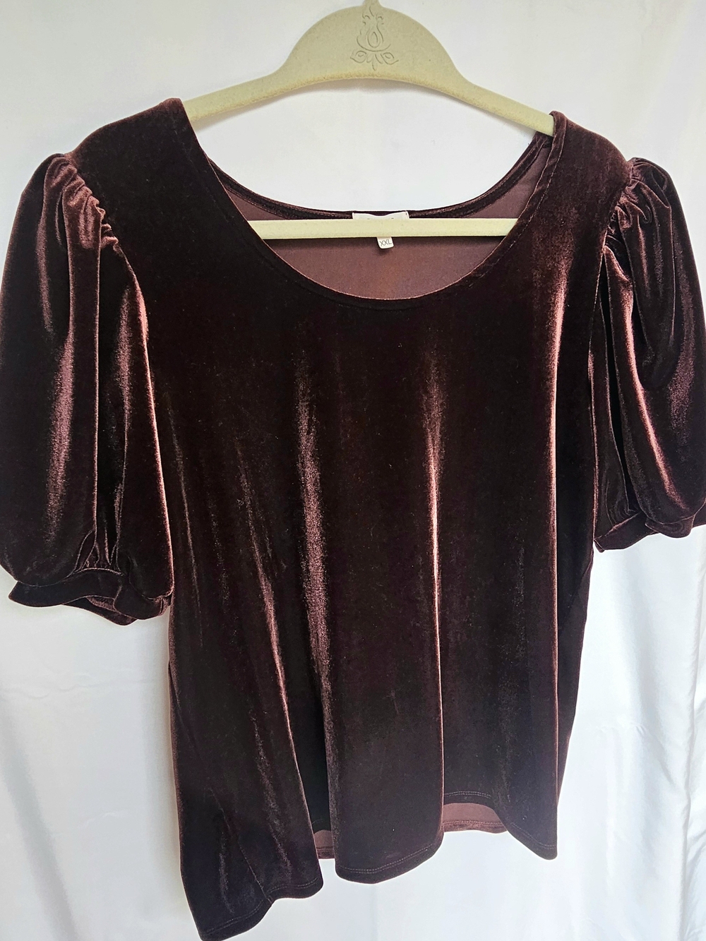 Maurices Velvet Puff Sleeve Top - Deep Wine